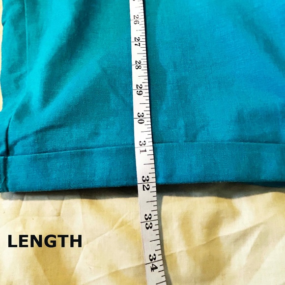 NEW PHOTOS! CAPRIS, STRETCH LINEN, CARIBE BLUE, SIZE 24, FRONT ZIPPER, POCKETS, - Picture 8 of 16